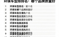 环保车型排名前十名，环保车哪个品牌质量好