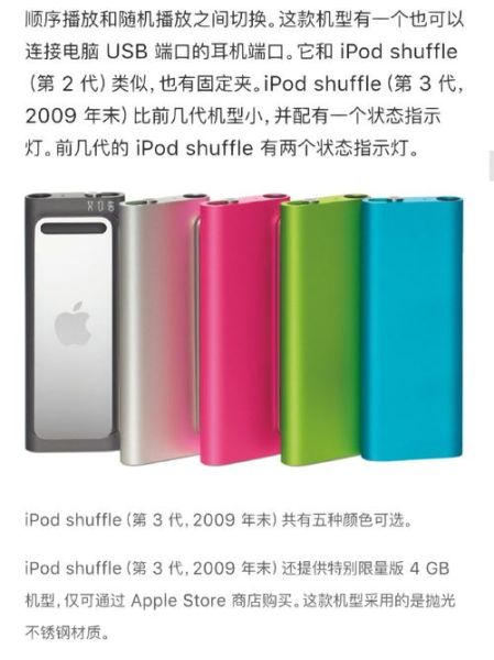 ipod shuffle 充电 苹果ipod全系列