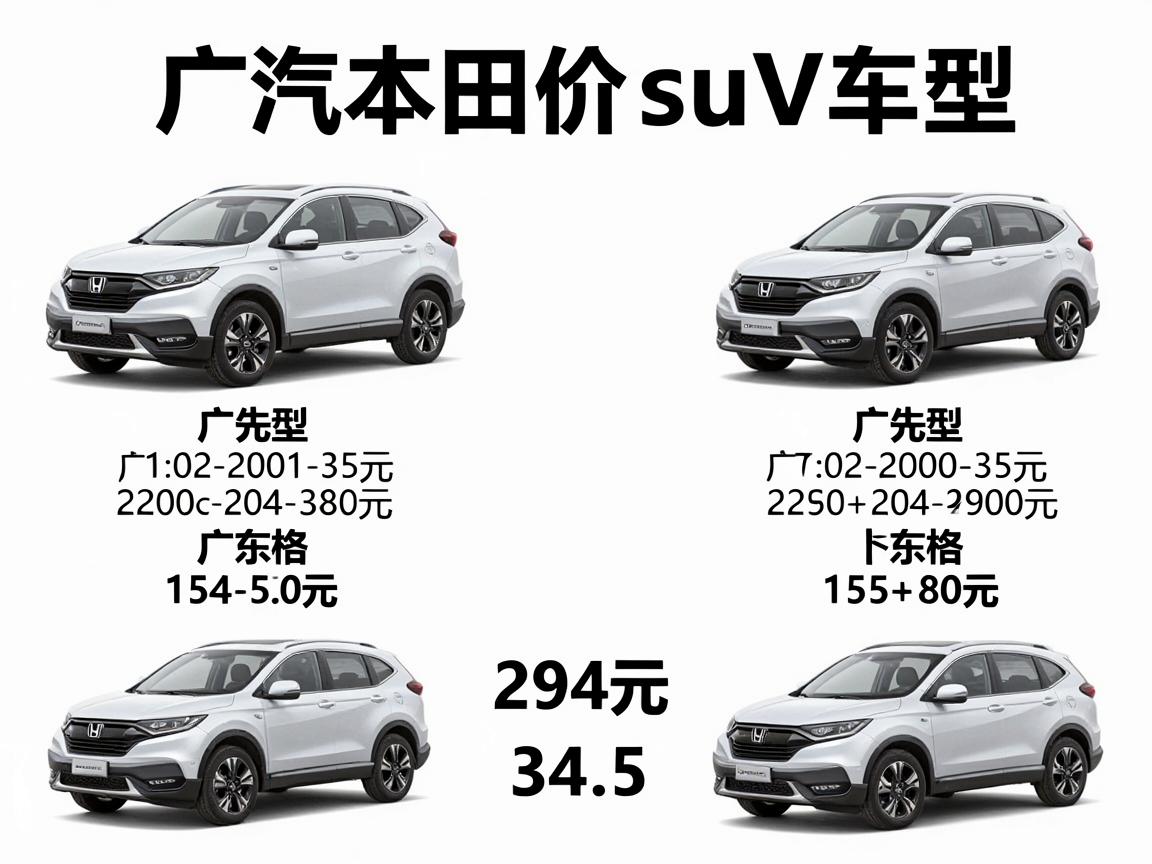 广汽本田价格suv车型,广汽本田suv全部车型及价格